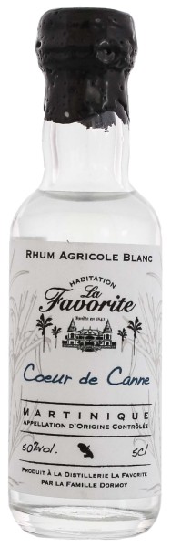 La Favorite Blanc Coeur de Canne Agricole Rhum 0,05L 50%