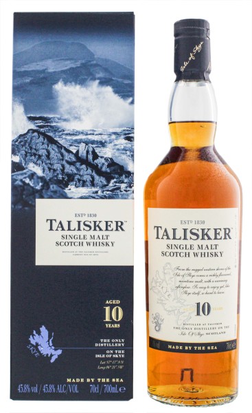 Talisker Single Malt Whisky 10 Jahre, 0,7 L, 45,8%