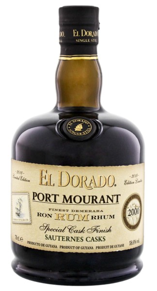 El Dorado Rum Port Mourant Sauternes Special Cask Finish 2000 Limited Edition 2018 0,7L 58,6%