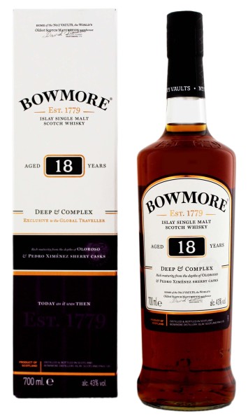 Bowmore Single Malt Whisky 18 Jahre Deep and Complex 0,7L 43%