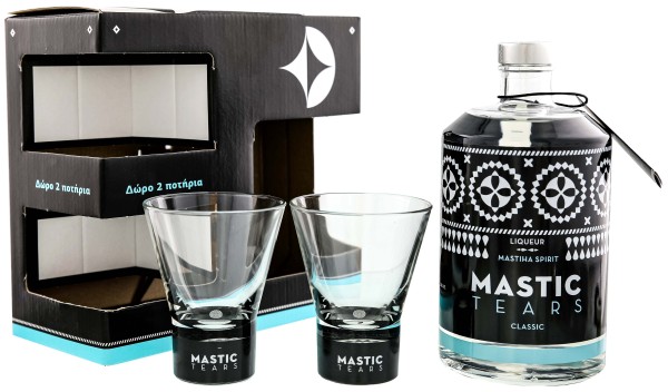 Mastic Tears Classic Liqueur Set 0,7L 24% mit 2 Gläser