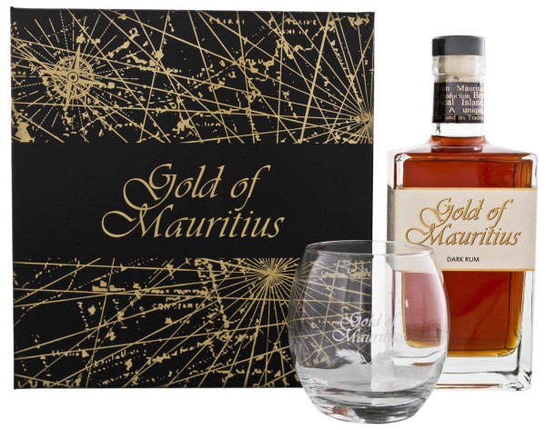 Gold of Mauritius Rum 0,7L 40% Geschenkset mit Glas