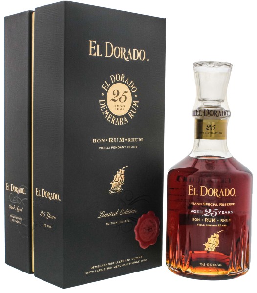 El Dorado Rum 25 Jahre, 0,7 L, 43%