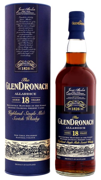 Glendronach Single Malt Whisky Allardice 18 Years Old 0,7L 46%