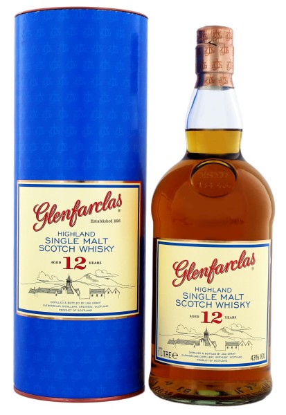 Glenfarclas Single Malt Whisky 12 Jahre, 1 L, 43%