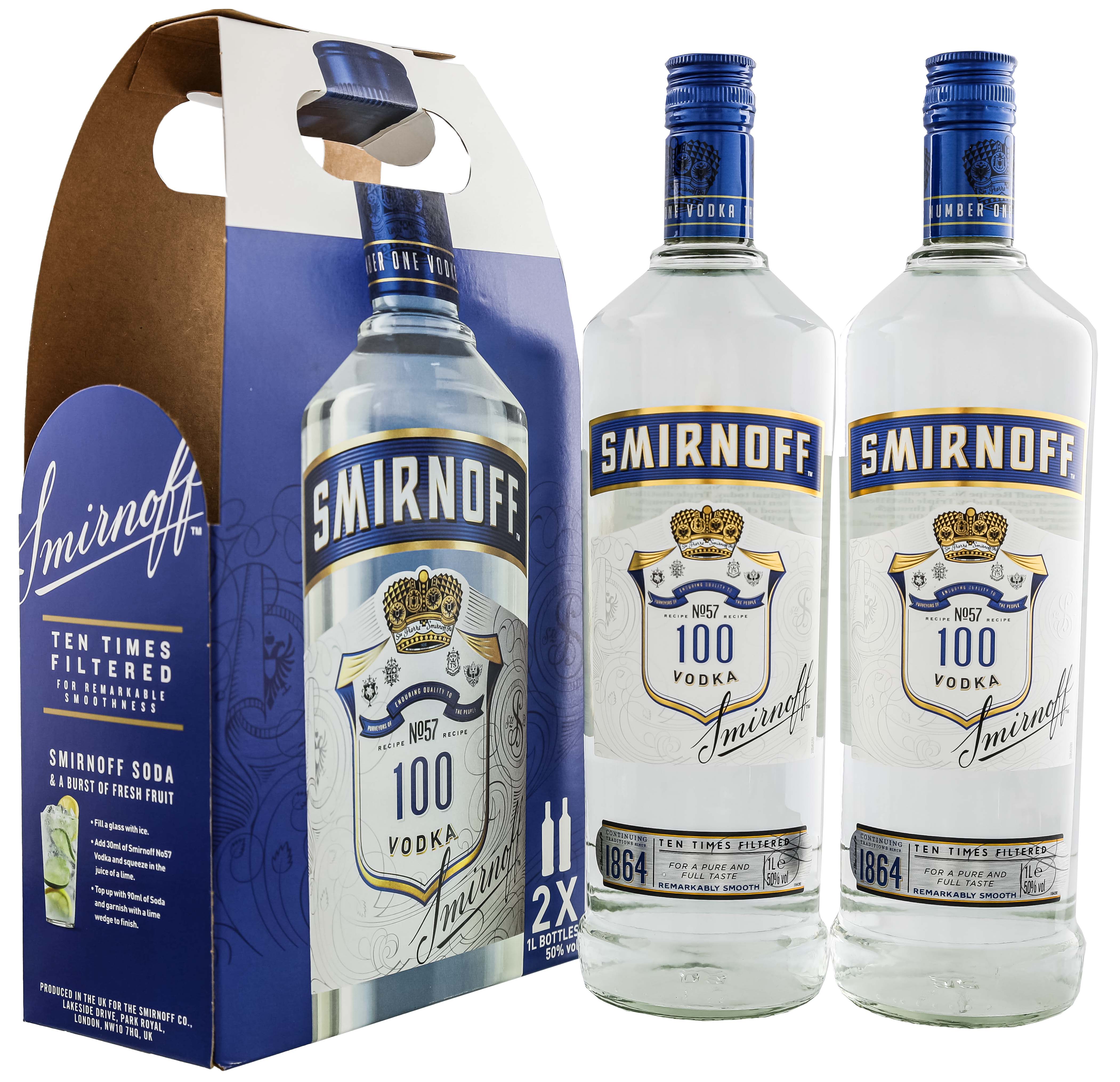 Twinpack 2 Smirnoff Blue im Label kaufen Online Drinkology Shop jetzt 1,0L ! x