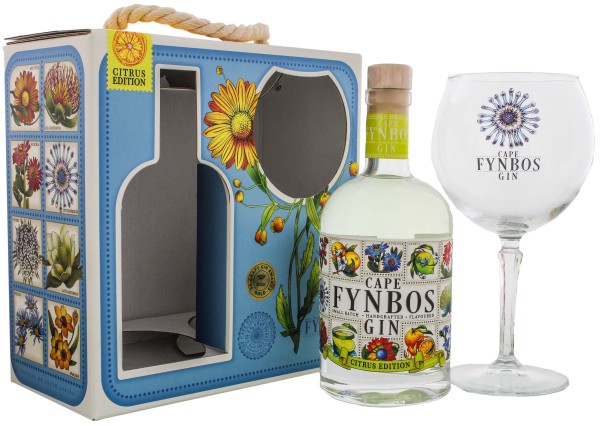 Cape Fynbos Gin Citrus Edition 0,5L 43% Geschenkset mit Glas